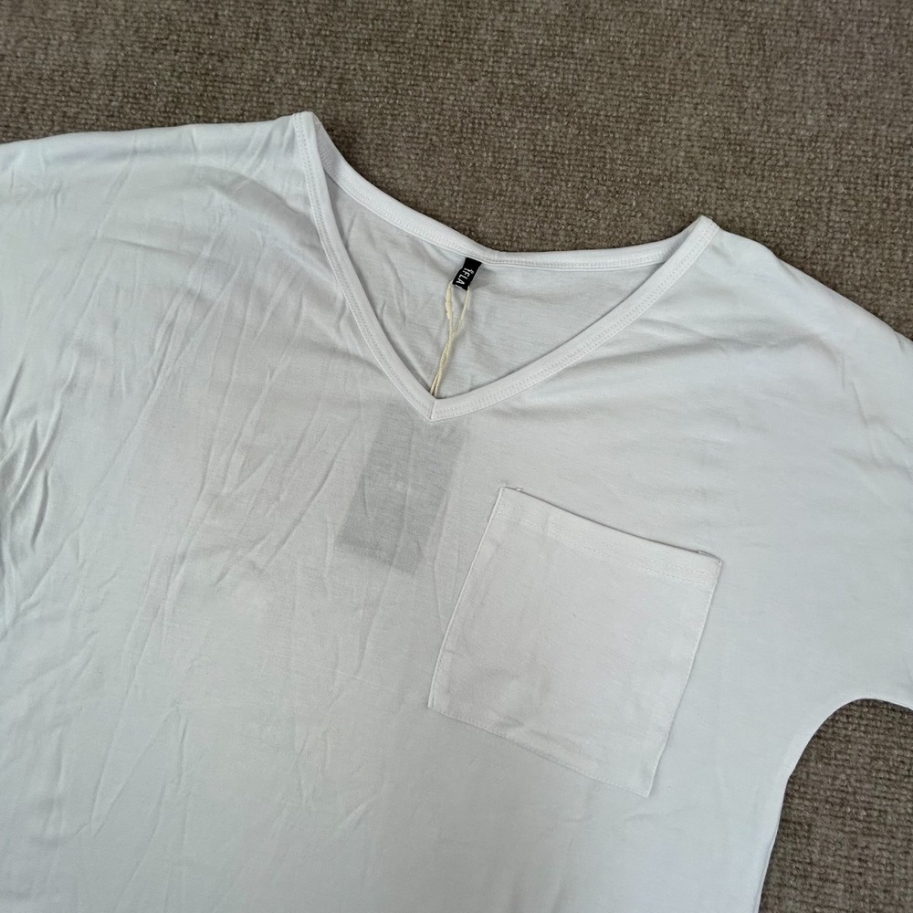 Flamingals By Flamingo T Shirt Mens Medium White Cotton V Neck Short Sleeve